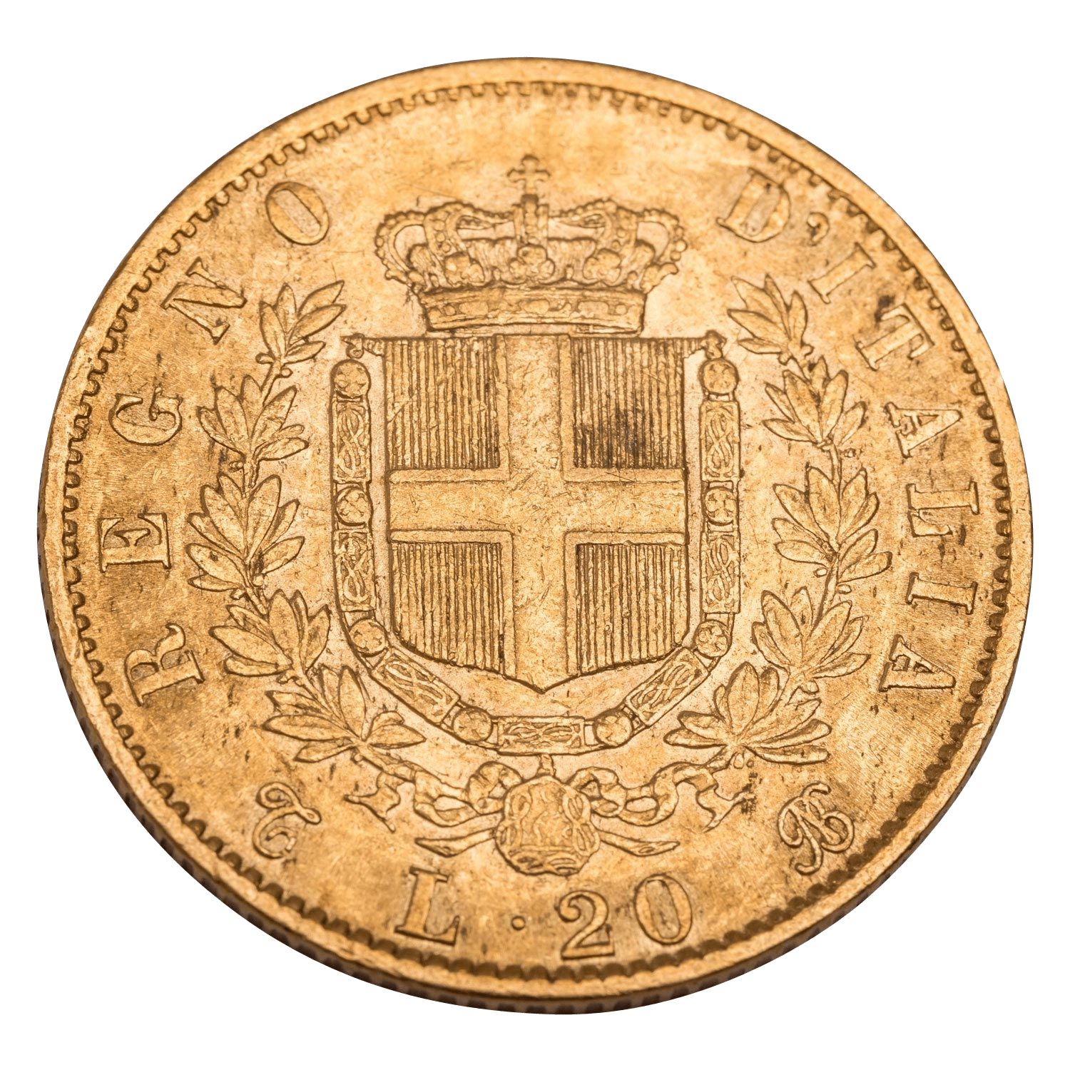 20 Lires Victor Emmanuel II de Savoie en or - Italie -2